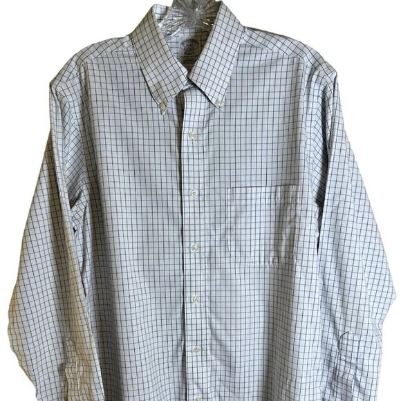 Brooks Brothers Men's Classic Blue & White Striped Shirt Size 15 Neck/33 Length - Picture 2 of 10